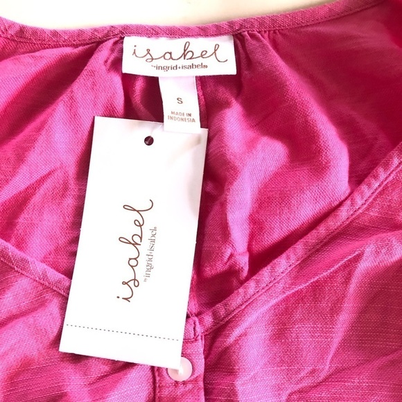 Ingrid & Isabel Maternity Pink Short Sleeve Woven Mini Maternity Dress Size S - Picture 7 of 11